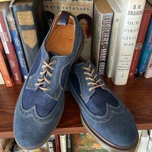 RARE! Dr. Martens Shreeves Blue Nubuck Lace Up Brogue Derby Shoes Men's Size 11